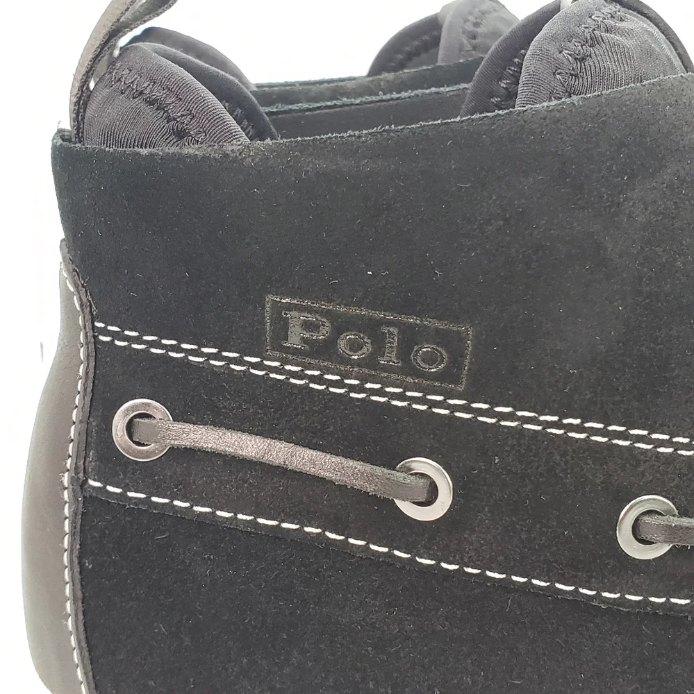 Polo Ralph Lauren Chukka 100 Black Suede Sneaker Boots Mens sz 8.5 NEW MSRP $150